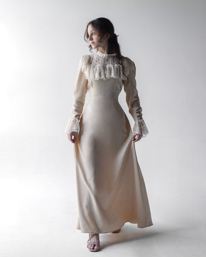 High-Neck Lace Trim Dress