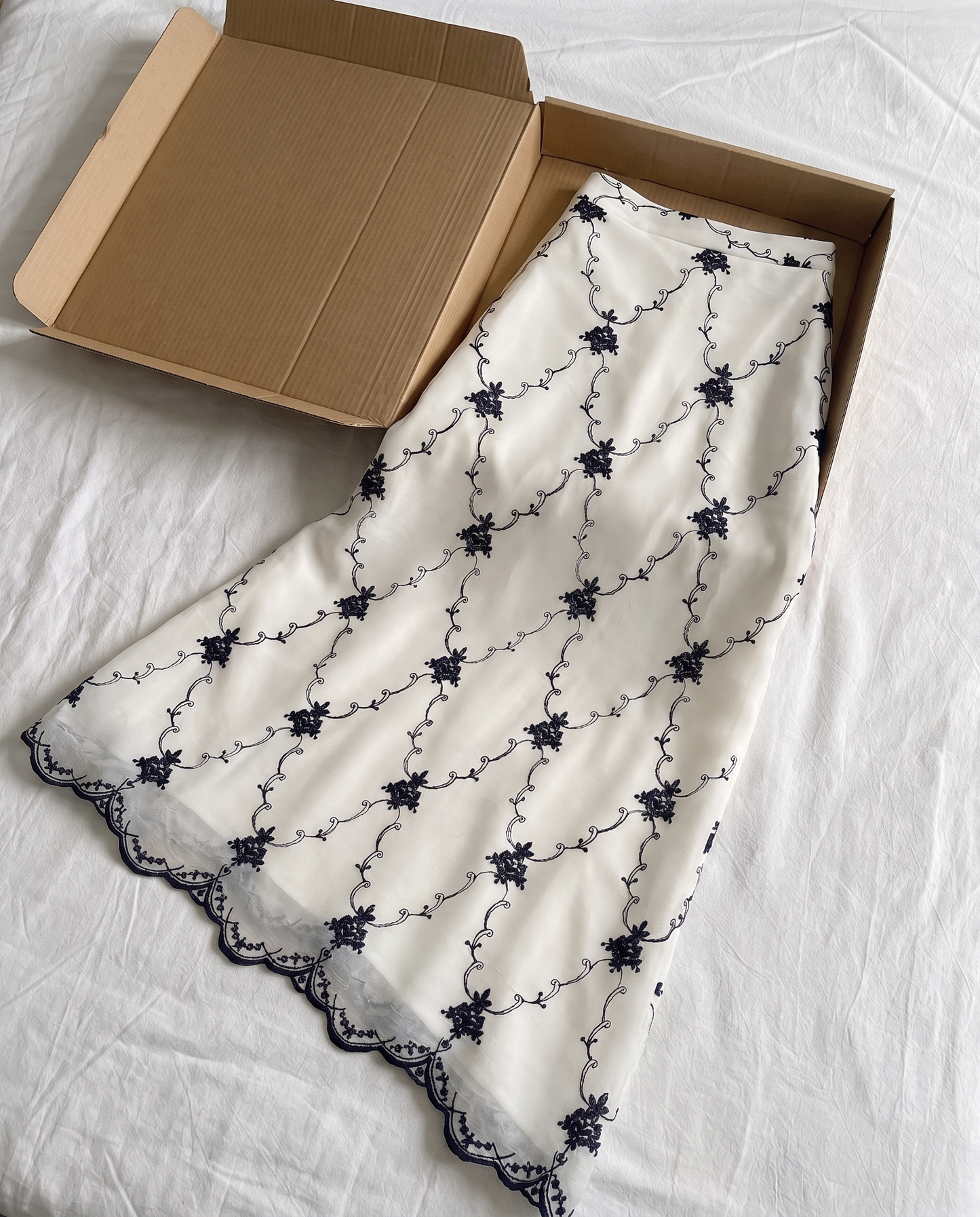 Navy Petals Skirt